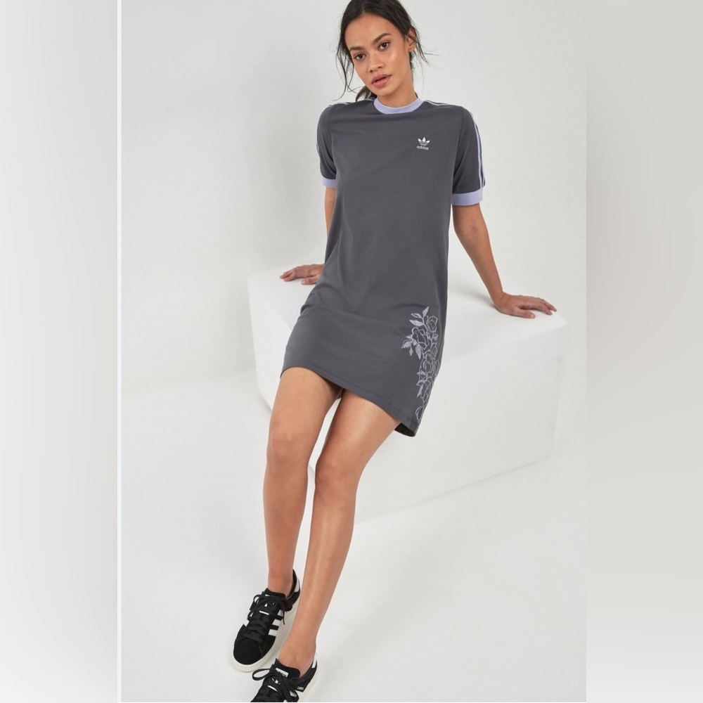 ADIDAS Originals Classic Tee Dress with Embroidery- Women’s Medium - Like New - Picture 2 of 7
